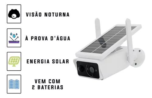 Câmera de Segurança Wifi Energia Solar Full Hd Prova D'água