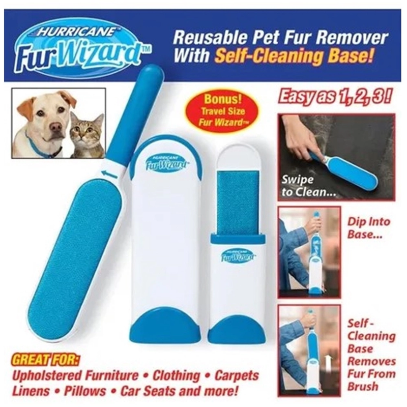 Kit Removedor de Pêlos - Gatos Cachorros Fur Wizard Hurricane