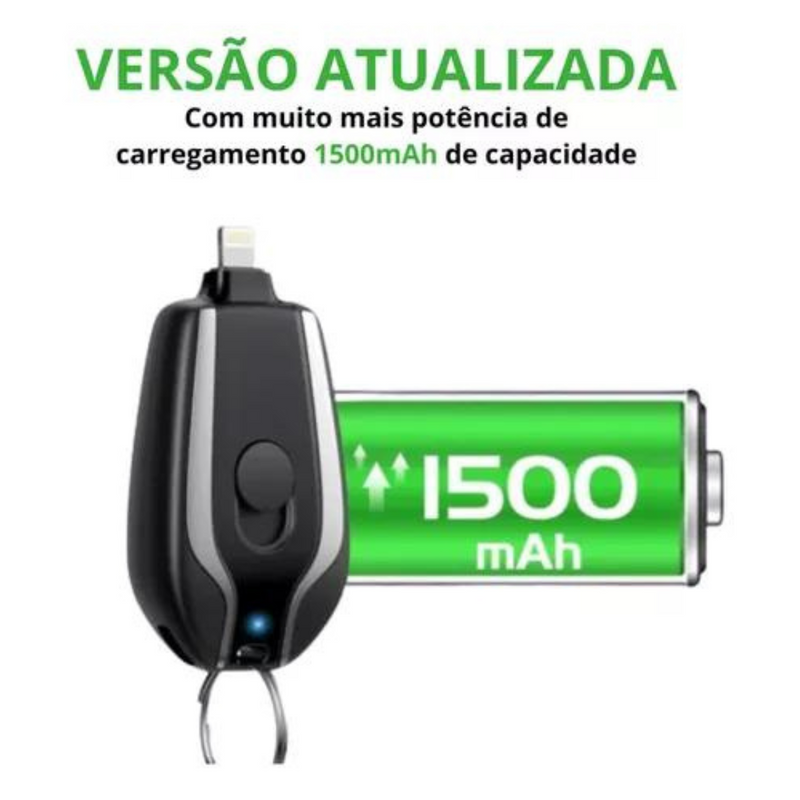 Chaveiro Carregador de Emergência Portátil Conexão Lightning (iPhone)