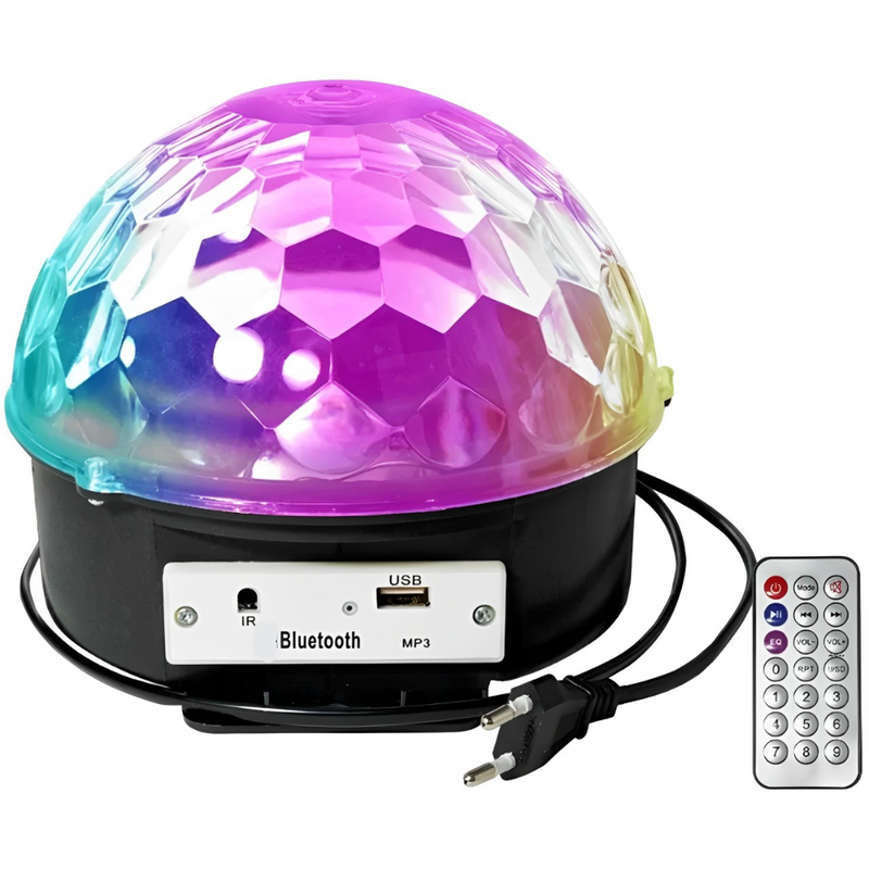 Bola Maluca Globo de Luz Led com Som Bluetooth / USB e Controle Remoto - 20101