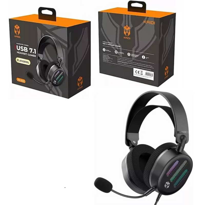 Fone Headset Gamer Rgb Usb 7.1 KD-G32 Kaidi