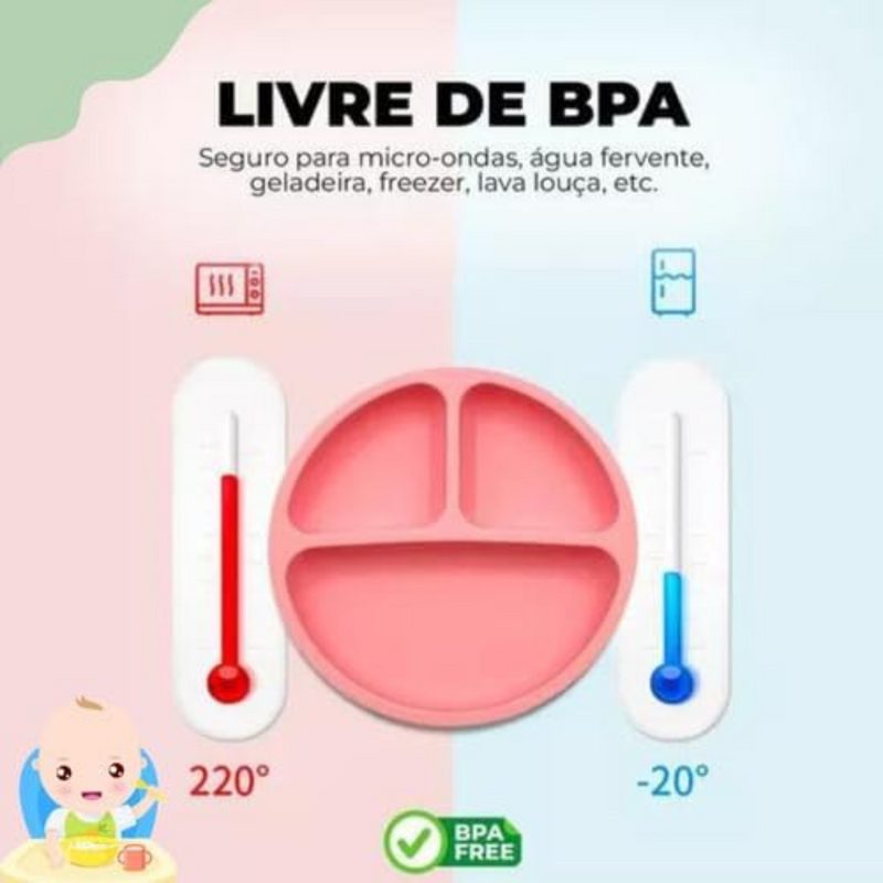 Kit Introdução Alimentar Bebê Utensílios de Silicone 8 Pçs BBL-54