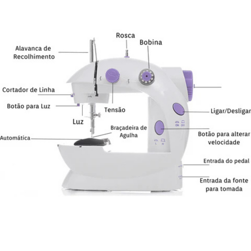 Mini Máquina de Costura Elétrica Portátil MiniSewing Machine SM-202A