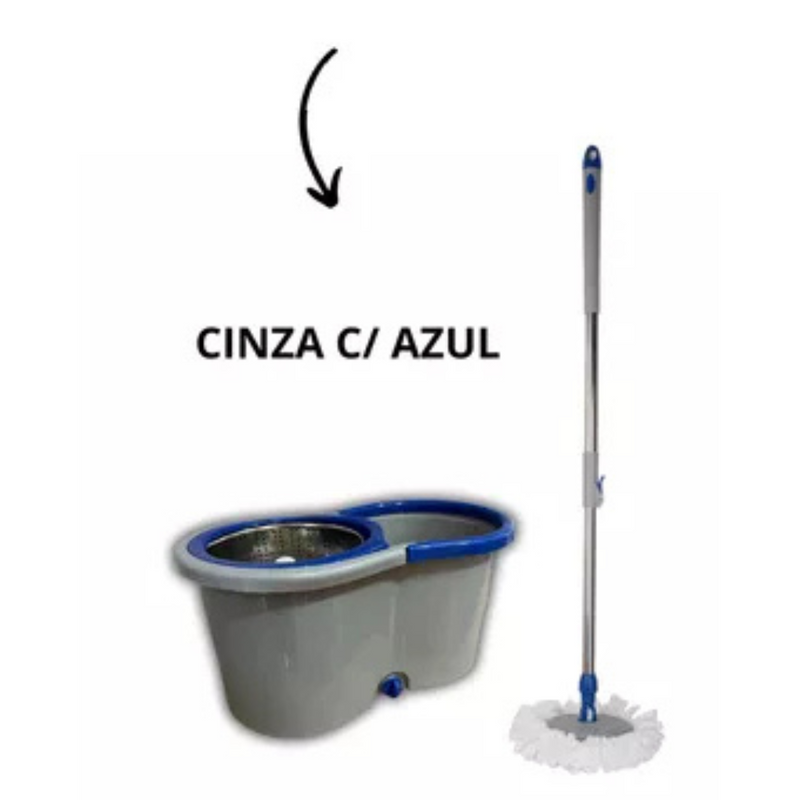 Mop Giratório 360° Cesto Inox Clean Tech 13L - CT0035