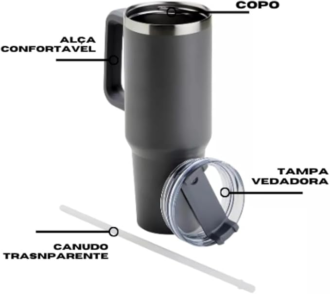 Copo Quencher 1,200ML -Preto