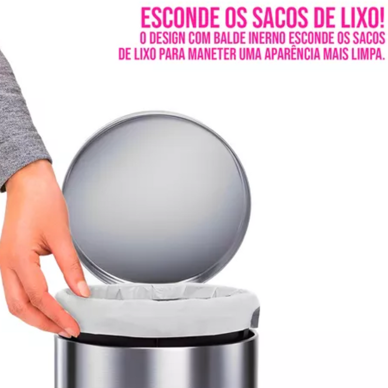 Lixeira Inox 5L com Escova 990011