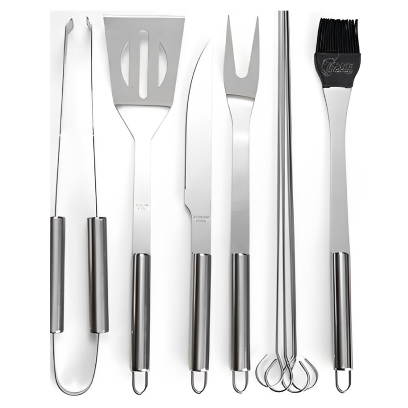 Kit Churrasco De Luxo 9 Peças Inox Profissional C/ Maleta