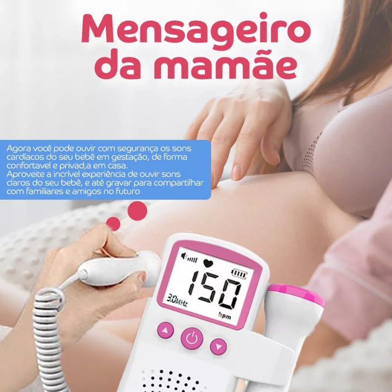 Sonar Doppler Ultrassom Ouvir Batimentos Bebe Monitor