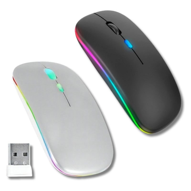 Mouse sem Fio Bluetooth Recarregável LED