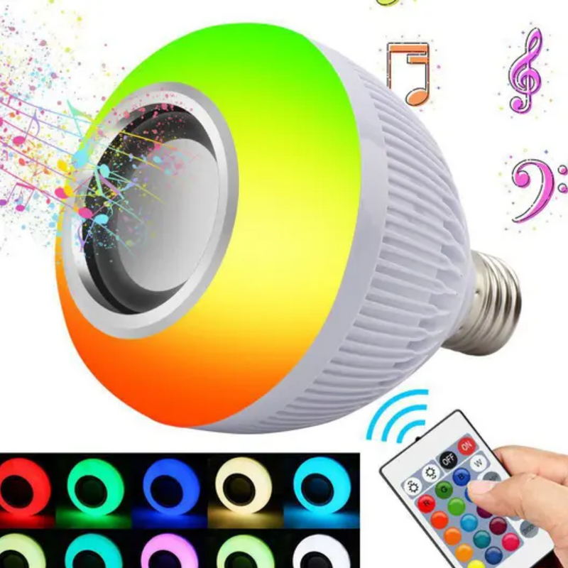 Lampada Toca Música Bluetooth e Led 2 Em  1