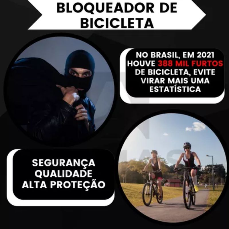 Cadeado Bicicleta Bloqueador Trava Chave Cabo Aço Reforçado