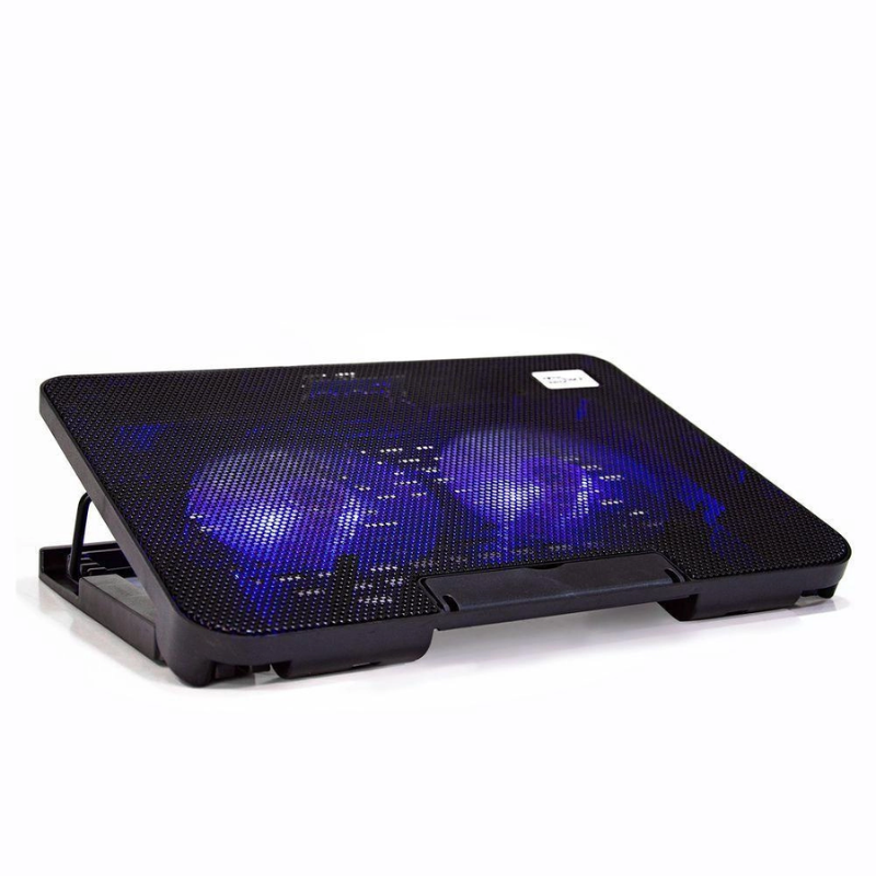 Base Com 2 Coolers Para Notebook Regulável Cor Preto