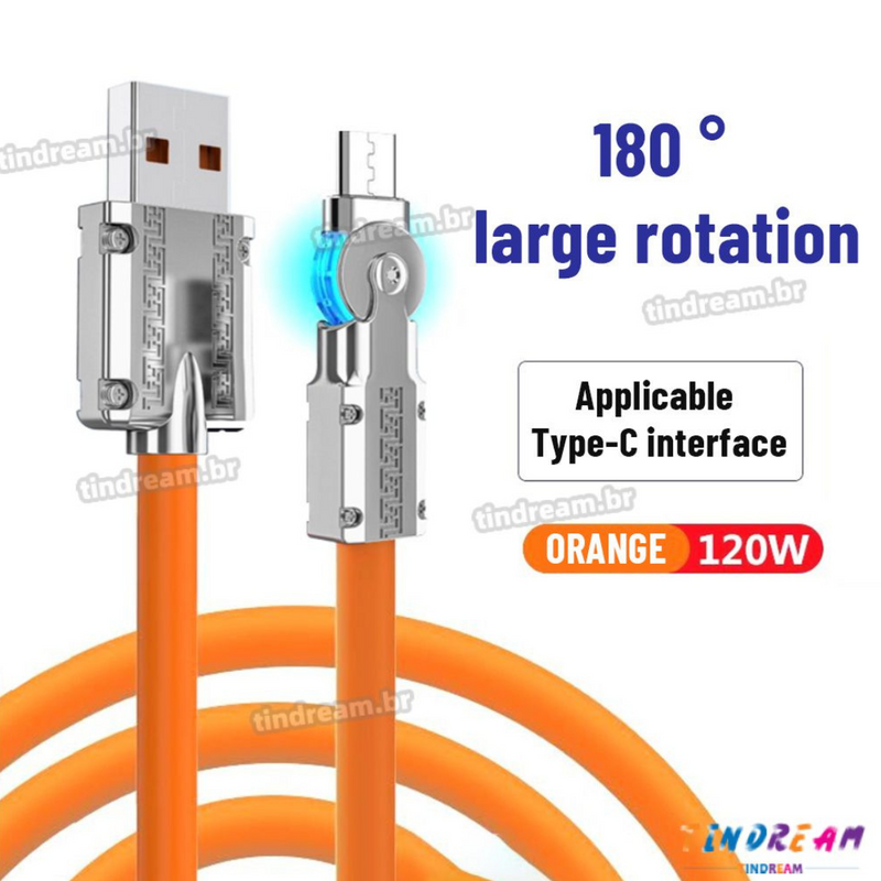 Ruliyeefu Carregador 120w 6A sde Carregador duravél tipo C Para vários dispositivo de jogos.