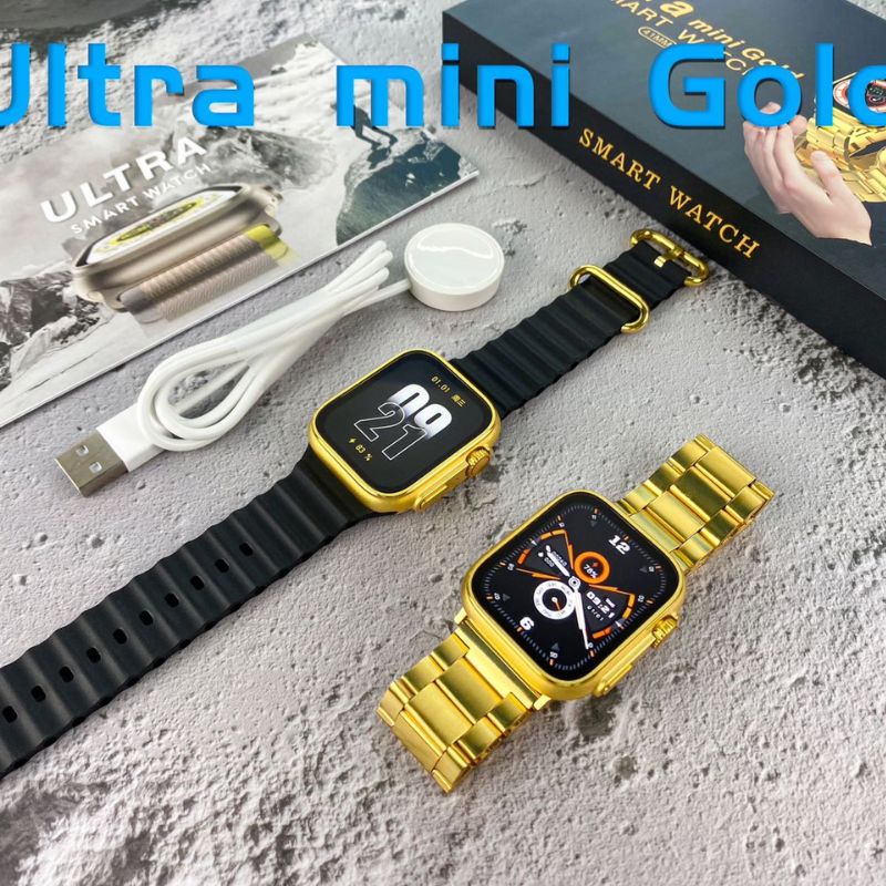 Smartwatch Ultra 9 Mini Gold 24k Dourado Versão Gold Série 9 41mm